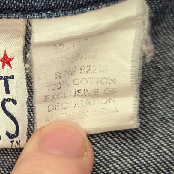 Vintage 90s Denim Embroidered Button Top Jacket Shacket Mainstreet Blues Boho XL - Picture 7 of 8